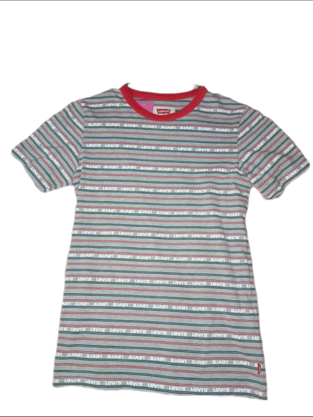 Levi's Red-Trim Striped Short Sleeve Tee Medium